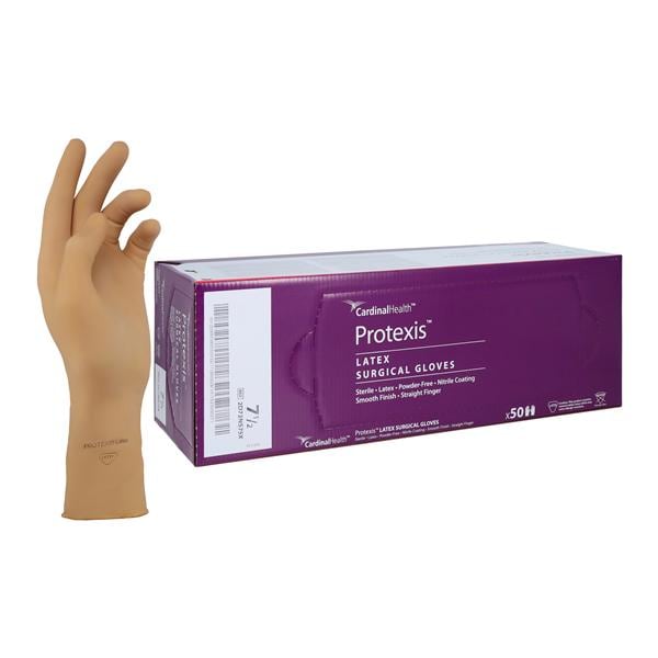 Protexis Latex Surgical Gloves 7.5 Light Brown 50/Bx