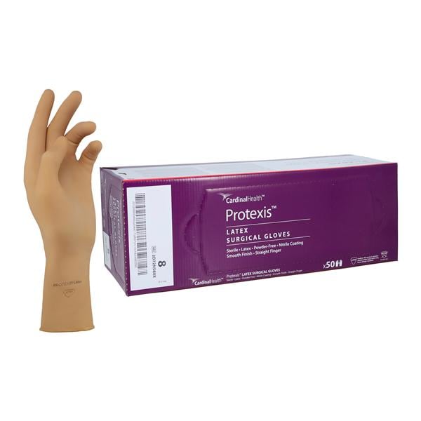 Protexis Latex Surgical Gloves 8 Light Brown 50/Bx