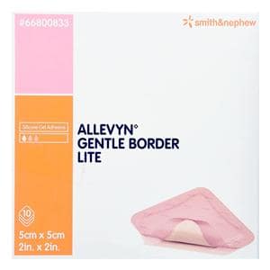 Allevyn Gentle Border Lite Foam Wound Dressing 2x2" Sterile Adh Adhs Pnk Abs