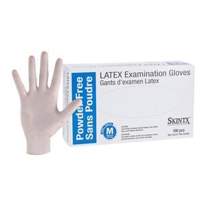 SkinTX Latex Exam Gloves Medium White Non-Sterile 100/Bx, 10 BX/CA