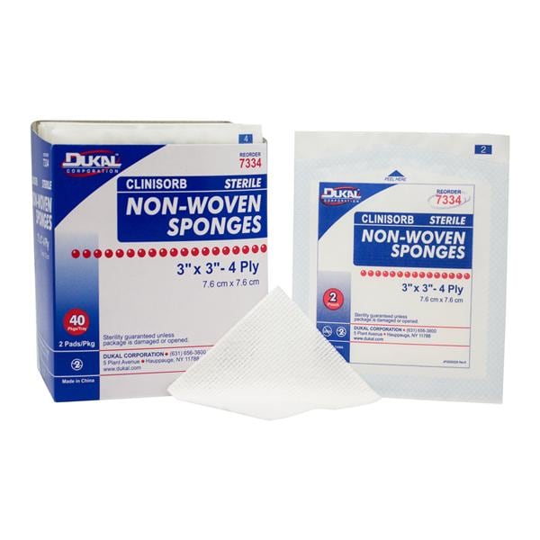 Clinisorb Rayon/Polyester Blend Gauze Sponge 3x3" 4 Ply Sterile Non-Woven LF