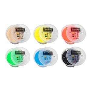 CanDo Theraputty Exercise Putty Tan/Yellow/Red/Green/Blue/Black 6/St