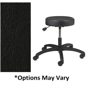 Vinyl Round Series Laboratory Stool Black Satin 250lb Capacity