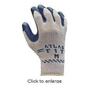 Atlas Fit 300B Knt Ctn/Ltx Plm Ctng General Purpose Gloves XL Gr/Blk 12/Pk