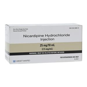 Nicardipine HCl Injection 25mg/mL SDV 10mL 10/Package