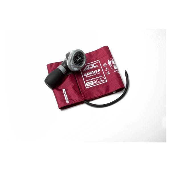 Diagnostix Palm Aneroid Sphygmomanometer Size 12 Brgndy LF Arm Dial Display Ea