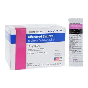 Albuterol Sulfate Inhalation Solution 0.5% Vial 0.5mL 30/Package