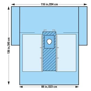 Orthoarts 116x88x136" Sterile hip Drape Fenestrated