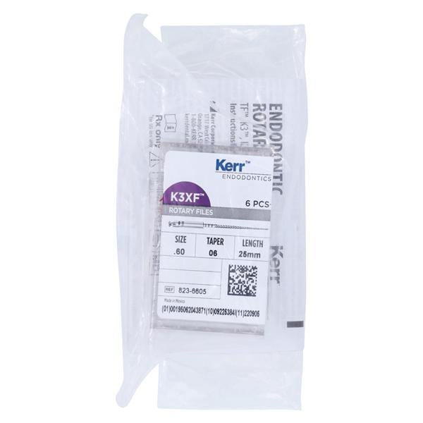 K3XF Rotary File 25 mm Size 60 Nickel Titanium Blue 0.06 6/Pk