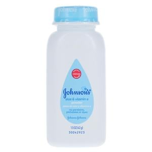 Johnson's Baby Powder Cornstarch/Aloe/Vitamin E 1.5oz/Bt, 96 BT/CA