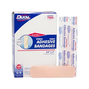 Caliber Adhesive Bandage Fabric 3/4x3" Tan Sterile 2400/Ca