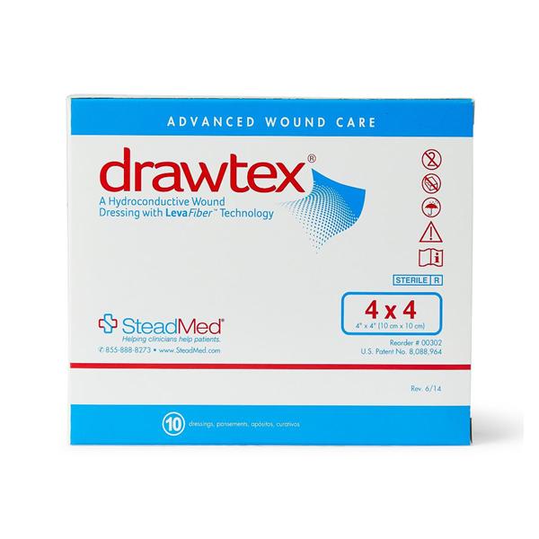 Drawtex LevaFiber Hydroconductive Dressing 4x4" Non-Adherent Absorbent LF