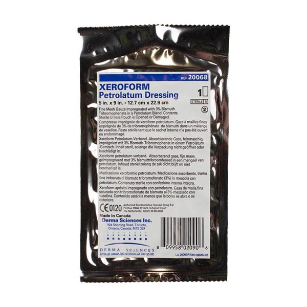 Xeroform Petrolatum Gauze Dressing 5x9" Sterile White LF