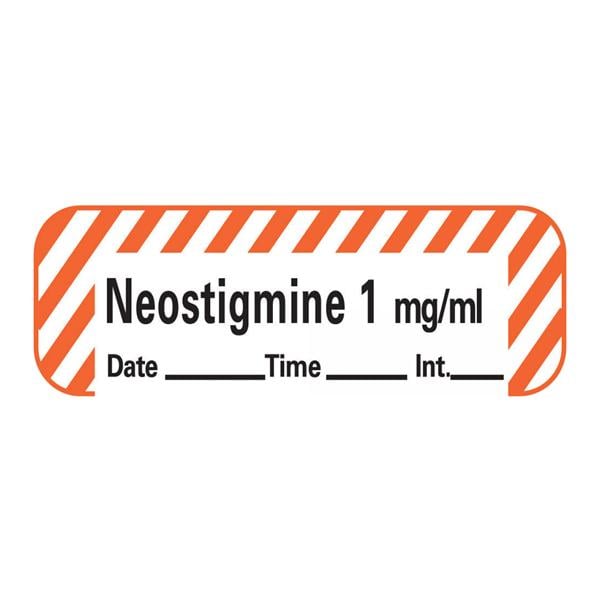 Anesthesia Label DTI Neostigmine 1mg/mL White/Red 1-1/2x1/2" 600/Rl