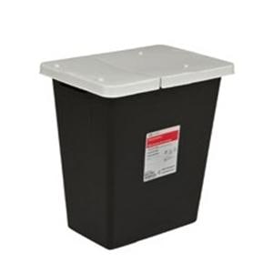 RCRA Hazardous Waste Container 8gal Blk/Wht 11x15.5x17.75" Hng Ld/Gskt Plstc Ea, 10 EA/CA