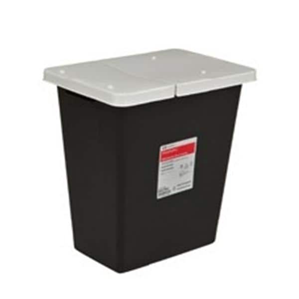 RCRA Hazardous Waste Container 8gal Blk/Wht 11x15.5x17.75" Hng Ld/Gskt Plstc Ea, 10 EA/CA