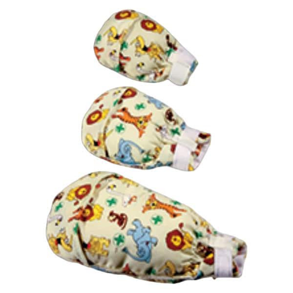 Peek-a-Boo Cotton Safety Mitt Medium White 1/Pr