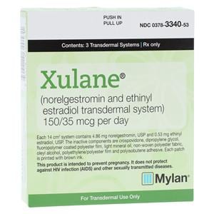 Xulane Transdermal System 150mcg/35mcg Delivery System 3/Package
