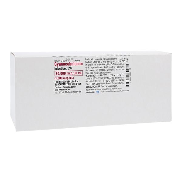 Cyanocobalamin Injection 1000mcg/mL MDV 30mL 10/Package