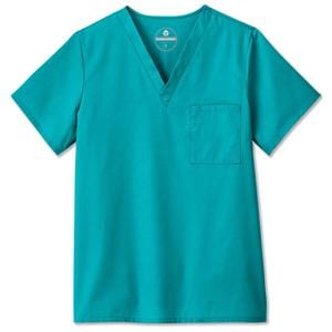 Fundamentals Scrub Shirt V-Neck Short Sleeves X-Small Teal Unisex Ea