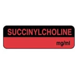 Anesthesia Label Fluorescent Red/Black 1-1/4x3/8" 1000/Rl