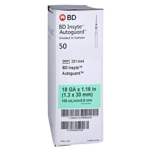 Insyte Autoguard IV Catheter Shielded 18 Gauge 1.16" Green 50/Bx