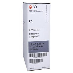 Insyte Autoguard IV Catheter Shielded 16 Gauge 1.16" Gray 50/Bx