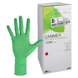 GAMMEX Non-Latex PI Underglove Polyisoprene Surgical Gloves 8.5 Green 50Pr/Bx, 4 BX/CA