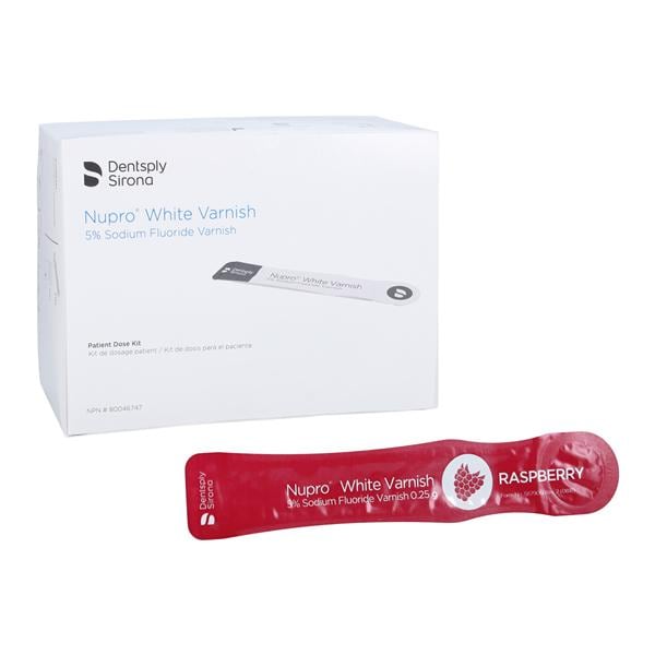 NUPRO Fluoride Varnish 5% NaF 0.25 mL Raspberry White 50/Bx