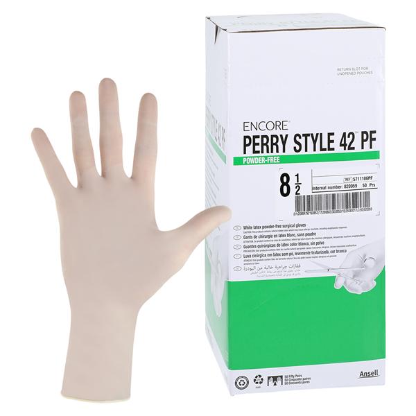 ENCORE Perry Style 42 PF Latex Surgical Gloves 8.5 Natural 50Pr/Bx, 4 BX/CA