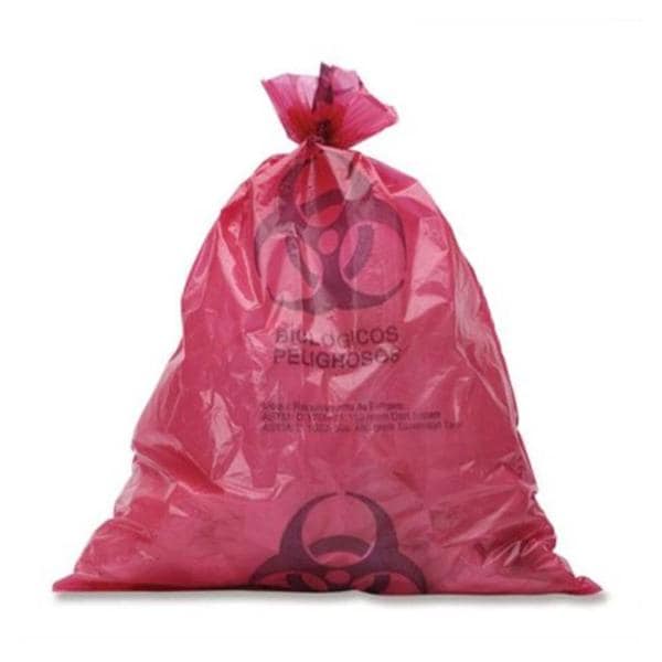 Biohazard Bag 30x41" Red Plastic 250/Pk