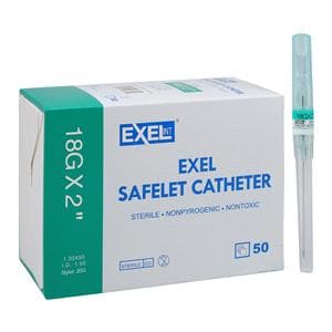 Safelet IV Catheter Safety 18 Gauge 2" Green 50/Bx, 4 BX/CA