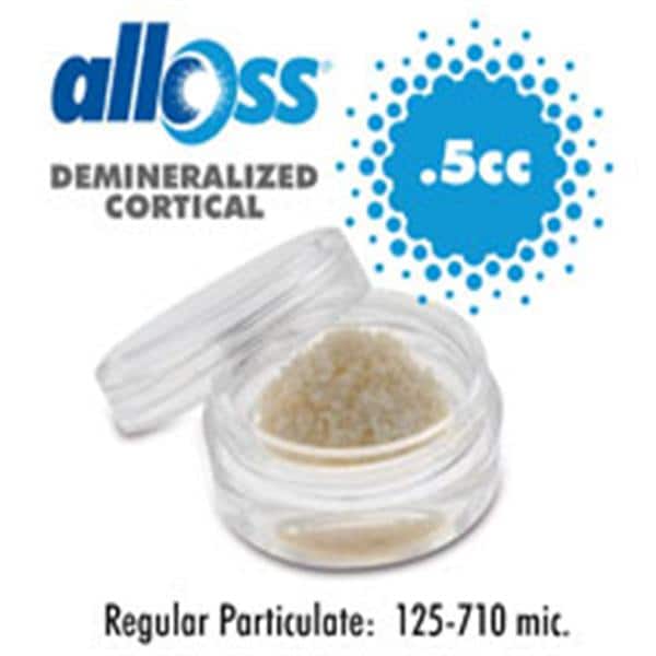 alloOss Dmnrlzd Bn Grft Cortical Particulate Allograft 125-710 Microns 0.5 cc Ea