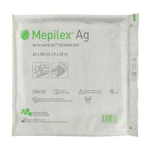 Mepilex Ag Polyurethane Foam Dressing 8x20" Sterile Mildly Adhesive Gntl Adh LF, 5 BX/CA