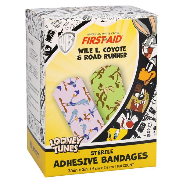 American White Cross Adhesive Bandage Plstc .75x3 LnyTn/RdRnr/WlECyt Strl 100/Bx, 12 BX/CA