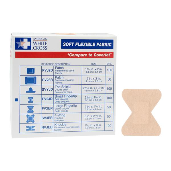 American White Cross Adhesive Bandage Fabric 1-3/4x3" Tan Sterile 50/BX, 12 BX/CA