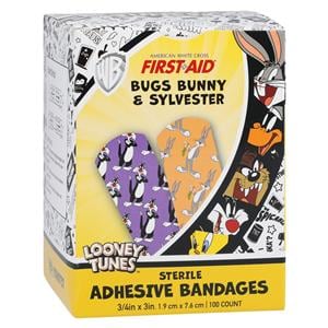 American White Cross Bandage Plastic 3/4x3" LnyTn/BgsBny/Slvstr 100/Bx