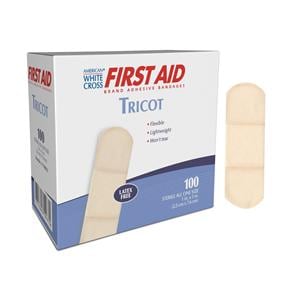 American White Cross Adhesive Bandage Tricot 1x3" Beige Sterile 100/Bx