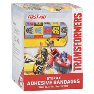 Stat Strip Adhesive Bandage Plastic 3/4x3" Transformers Sterile 100/Bx
