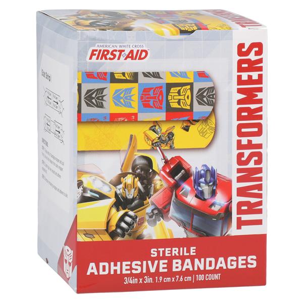 Stat Strip Adhesive Bandage Plastic 3/4x3" Transformers Sterile 100/Bx