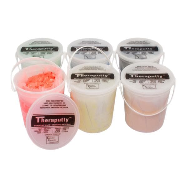 CanDo Theraputty Exercise Putty Tan/Yellow/Red/Green/Blue/Black 6/St