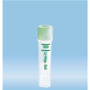 Microvette Capillary Tube Green 500ul Threaded Cap Polypropylene 100/Pk
