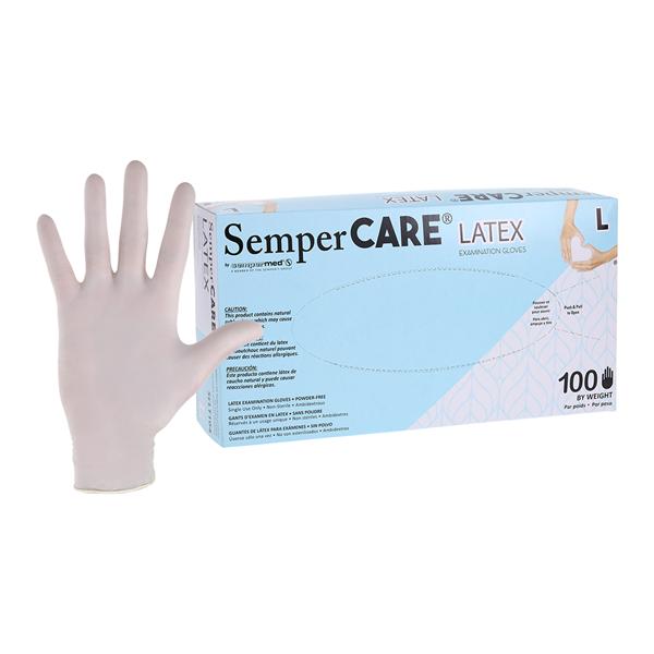 Sempercare Latex Exam Gloves Large Cream Non-Sterile 100/Bx
