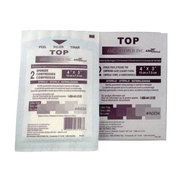 Rayon/Polyester Sponge 3x4" 8 Ply Cellulose Not Made With Natural Rubber Latex