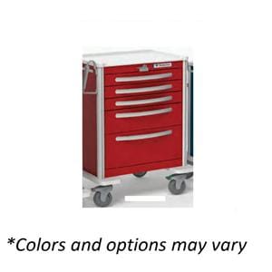 Emergency Cart 29x24-1/2x39" Easy Roll Caster (5) Drawer Lever Lock