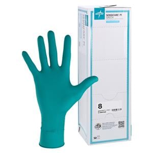 SensiCare PI Synthetic Polyisoprene Surgical Gloves 8 Green 50Pr/Bx