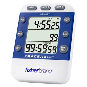 Traceable Three Line Timer 99 Hours, 59 Minutes, 59 Seconds Audible Alarm Ea