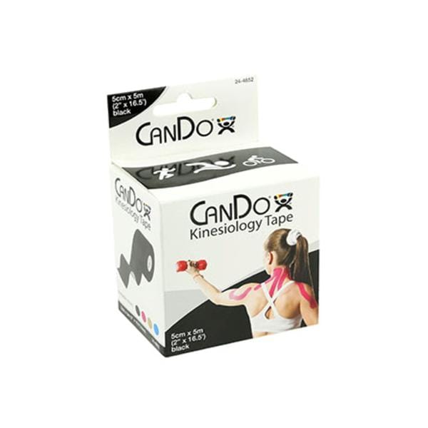 CanDo Kinesiology Tape Cotton/Rayon Fibers 2"x5.5yd Black Ea