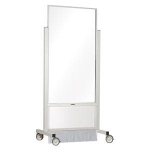 Mid-Tall Screen X-Ray White 24x34x73" Lead/2mm Equivalence 4-Caster Ea