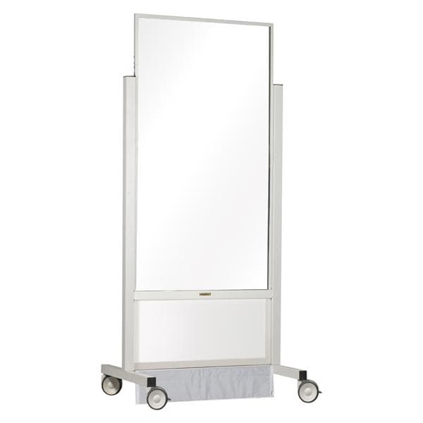 Mid-Tall Screen X-Ray White 24x34x73" Lead/2mm Equivalence 4-Caster Ea